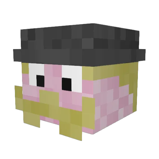 Theioem Minecraft avatar head, 3D render