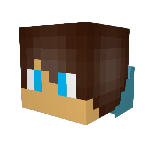 ThelRage Minecraft avatar head, 3D render