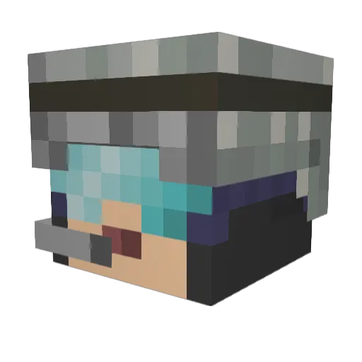 Thelockest Minecraft avatar head, 3D render