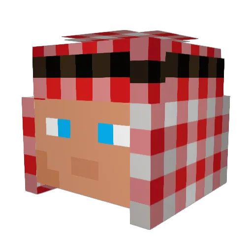 Thelohan2 Minecraft avatar head, 3D render