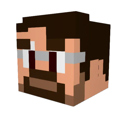 Thelolz12 Minecraft avatar head, 3D render
