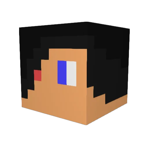 Themadzz Minecraft avatar head, 3D render