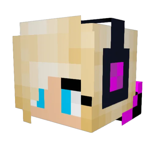 Themagicalangel Minecraft avatar head, 3D render