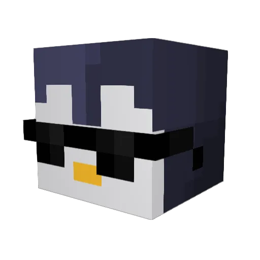 Themasterpenguin Minecraft avatar head, 3D render
