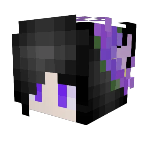 Themuteneko Minecraft avatar head, 3D render