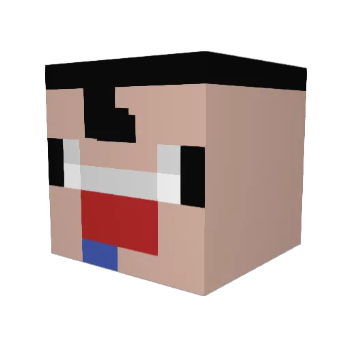 ThenScu Minecraft avatar head, 3D render