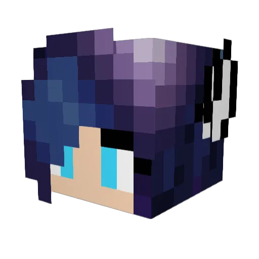 Theninakitten Minecraft avatar head, 3D render