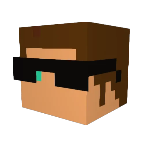 TheoLT Minecraft avatar head, 3D render