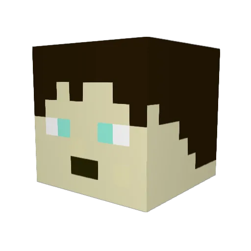 Theo_334 Minecraft avatar head, 3D render