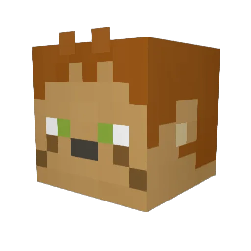 Theolis_Wolfpaw Minecraft avatar head, 3D render