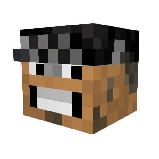 Theorary Minecraft avatar head, 3D render