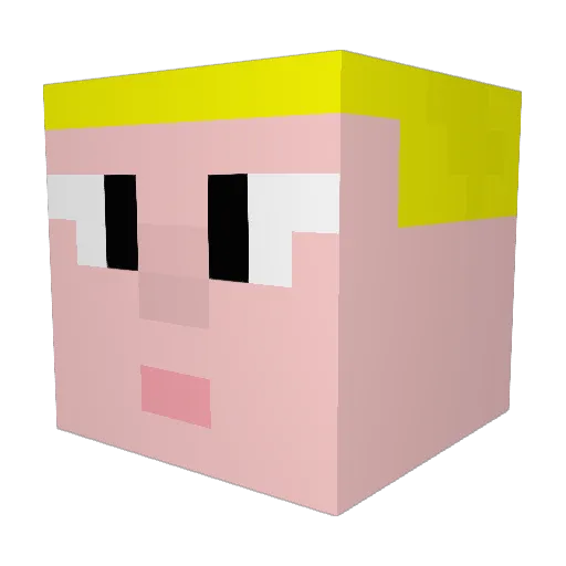Theos__ Minecraft avatar head, 3D render