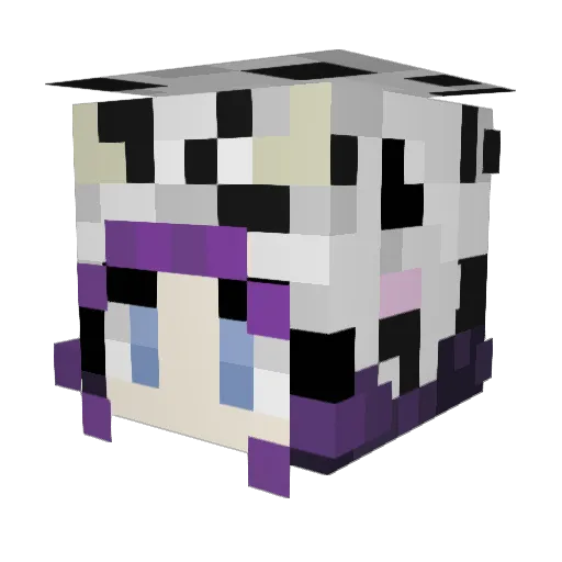 TherapyCow Minecraft avatar head, 3D render