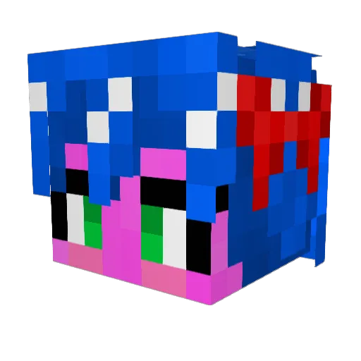 Theredman4 Minecraft avatar head, 3D render