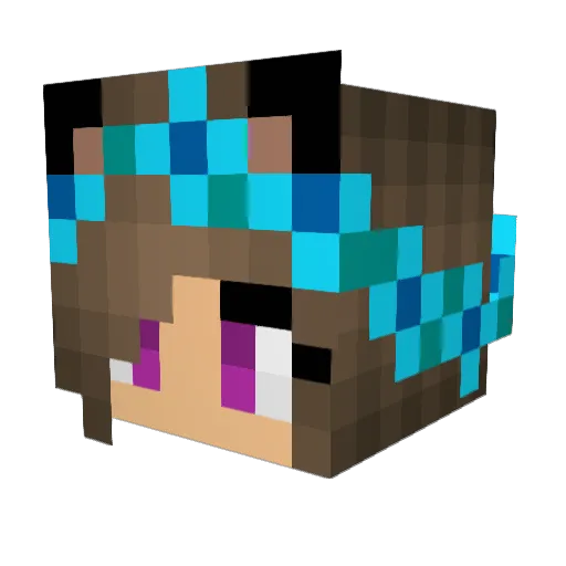 Theresafink Minecraft avatar head, 3D render
