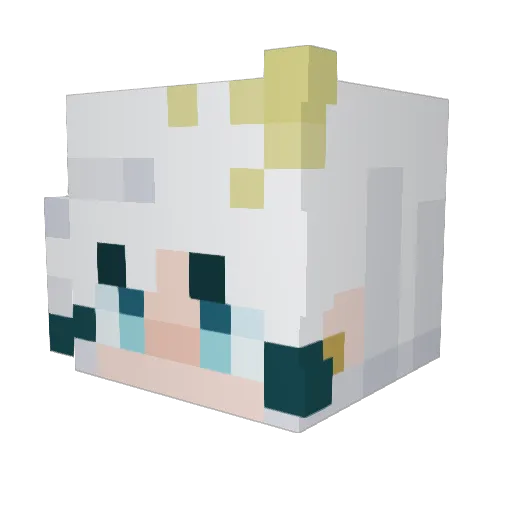 Theresawww Minecraft avatar head, 3D render