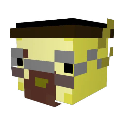 ThermoStache Minecraft avatar head, 3D render