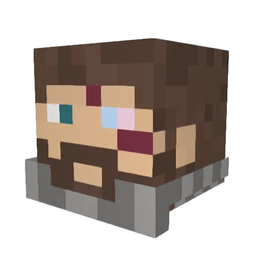 Thersty Minecraft avatar head, 3D render