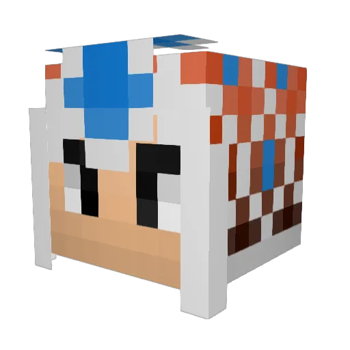 Thesadcrab Minecraft avatar head, 3D render