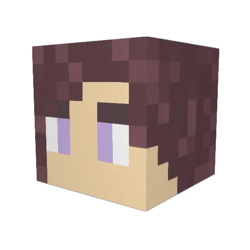 Theskyisnotpink Minecraft avatar head, 3D render