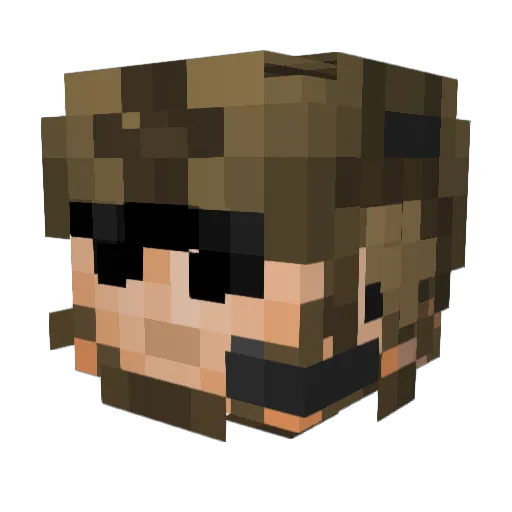 Theta_Fragment Minecraft avatar head, 3D render