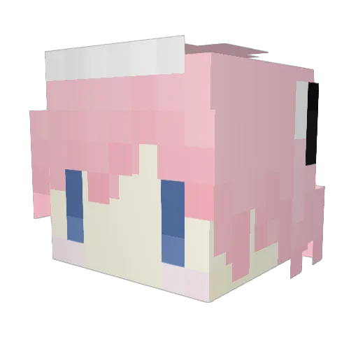 Theta_Merlie Minecraft avatar head, 3D render