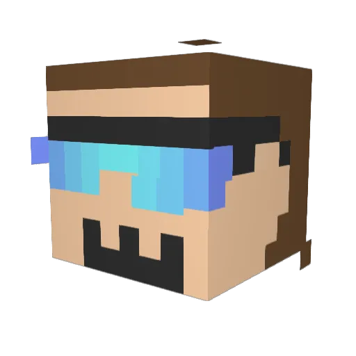 Thetoe03 Minecraft avatar head, 3D render