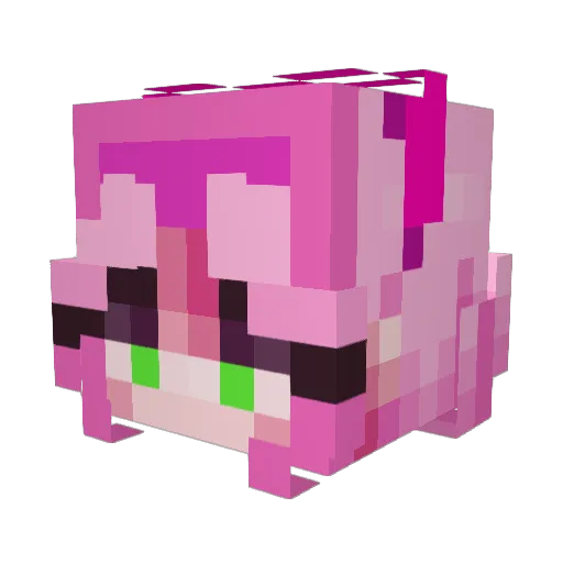 ThewealAmia Minecraft avatar head, 3D render