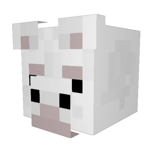 Thewhitellama Minecraft avatar head, 3D render