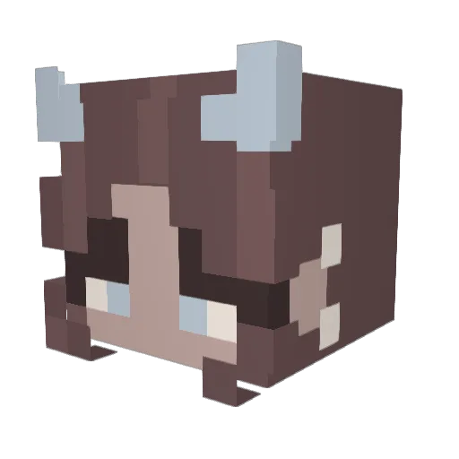 Thewhitesamurai Minecraft avatar head, 3D render