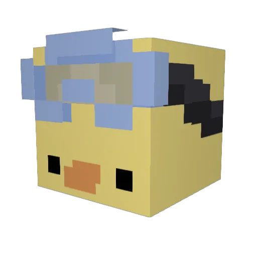 Thewizardofpasta Minecraft avatar head, 3D render