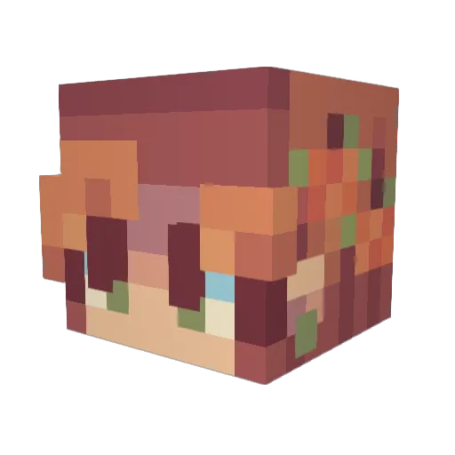 Thewoahh Minecraft avatar head, 3D render