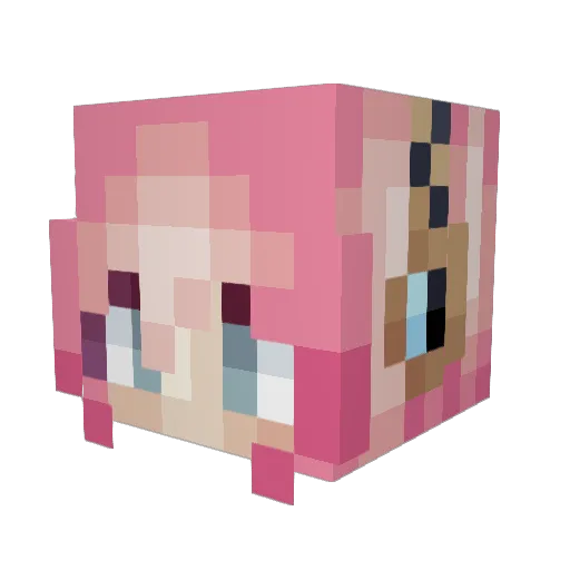 Theylus Minecraft avatar head, 3D render