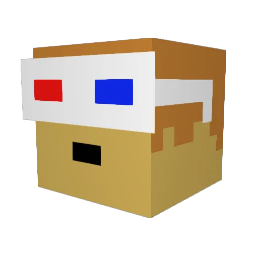 Thezockerfin Minecraft avatar head, 3D render