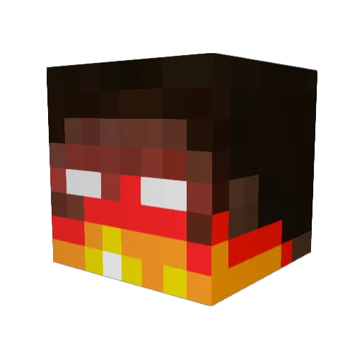 ThiCrafter Minecraft avatar head, 3D render