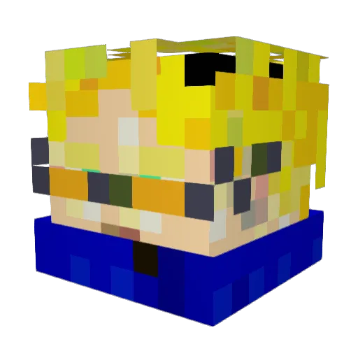 ThibSama Minecraft avatar head, 3D render