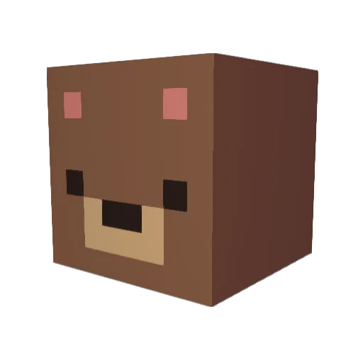 Thibaa Minecraft avatar head, 3D render