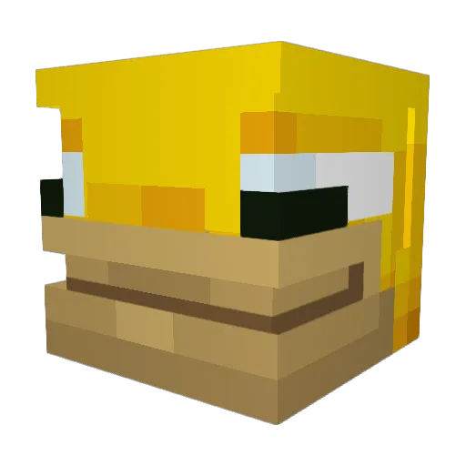 Thibaunisme Minecraft avatar head, 3D render