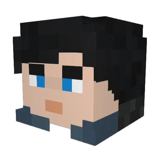 Thibsg Minecraft avatar head, 3D render