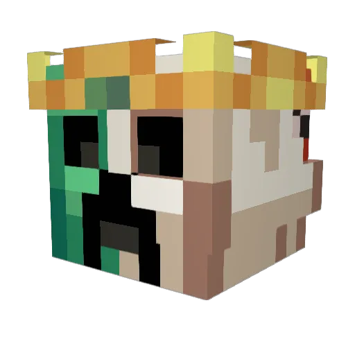 Thickene Minecraft avatar head, 3D render