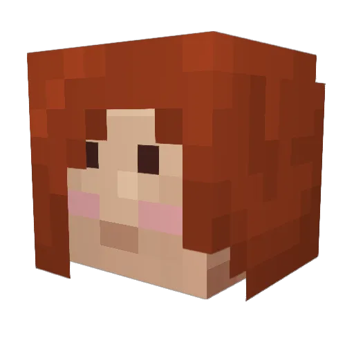 Thili Minecraft avatar head, 3D render
