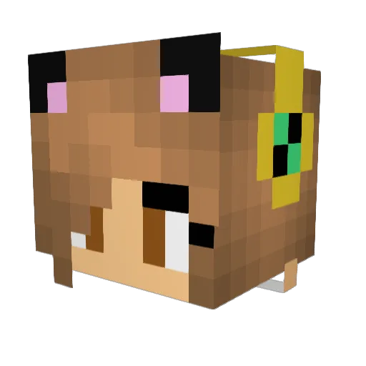 Thimathi Minecraft avatar head, 3D render