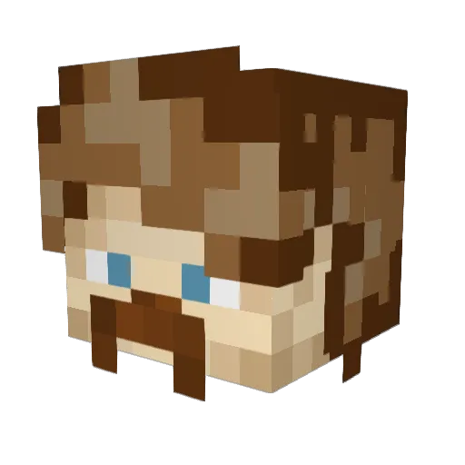 ThinkOfATog Minecraft avatar head, 3D render