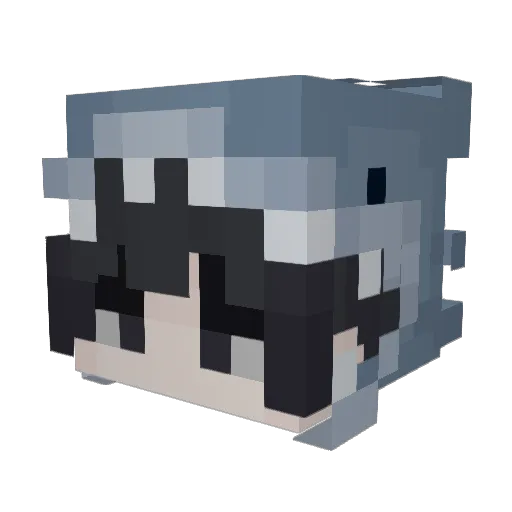 Thinkered Minecraft avatar head, 3D render