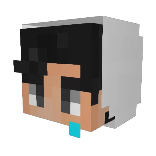 Thinkings Minecraft avatar head, 3D render