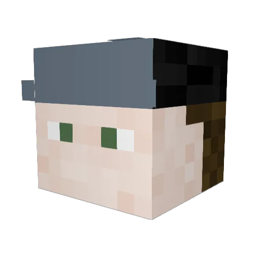 ThirdPartyTim Minecraft avatar head, 3D render