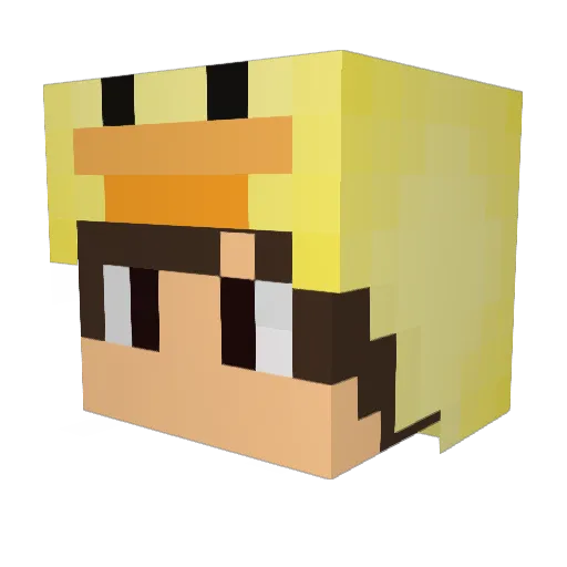 Thirr Minecraft avatar head, 3D render