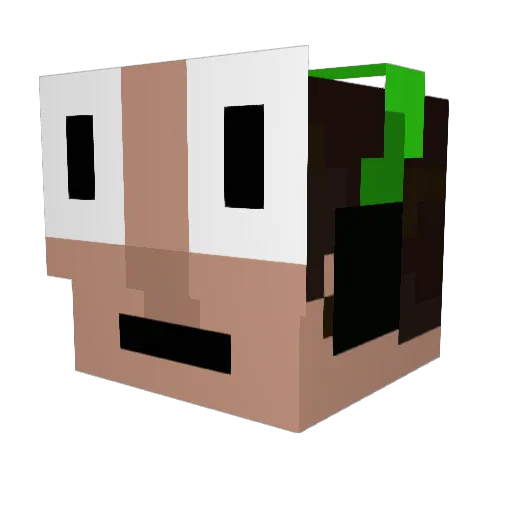 ThirtyLarp Minecraft avatar head, 3D render