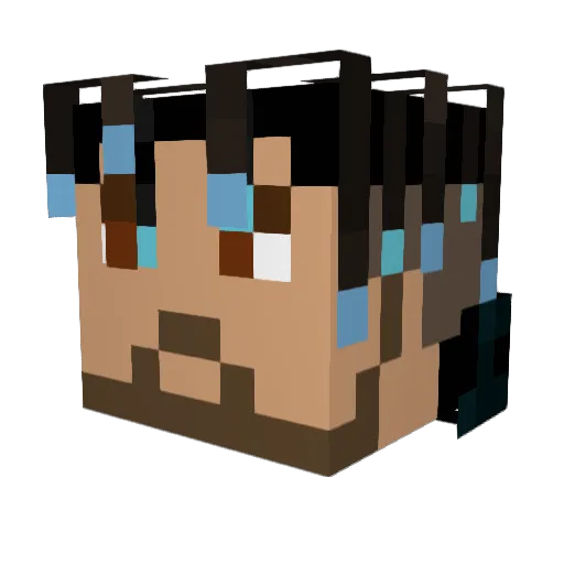 Thixkems Minecraft avatar head, 3D render