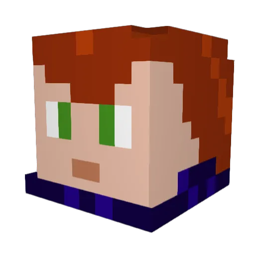 Thlbaud Minecraft avatar head, 3D render